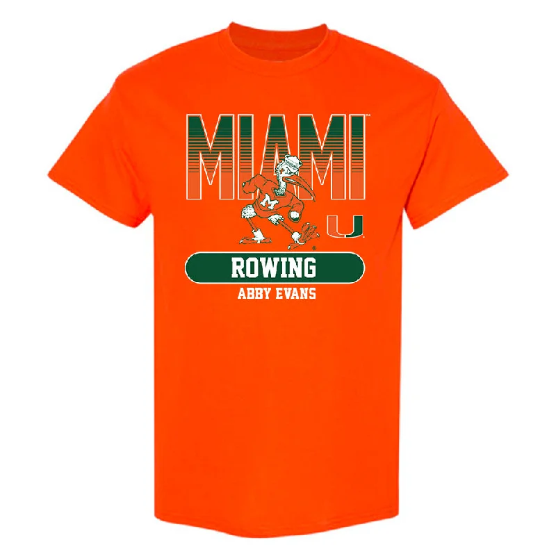 Miami - NCAA Women's Rowing : Abby Evans - Classic Fashion Shersey T-Shirt-- Oversized T-Shirt Spandex breathable Miami - NCAA Women's Rowing : Abby Evans - Classic Fashion Shersey T-Shirt-- Oversized T-Shirt Spandex breathable