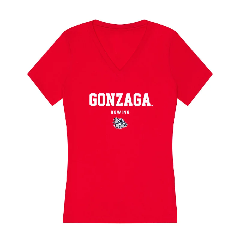 Gonzaga - NCAA Women's Rowing : Ines Marquez - Women's V-Neck T-Shirt-- Real Fur Shearling Chenille Gonzaga - NCAA Women's Rowing : Ines Marquez - Women's V-Neck T-Shirt-- Real Fur Shearling Chenille