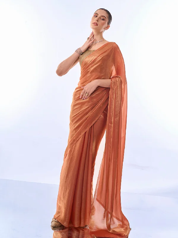 NOZ2TOZ Women Party Wear Printed Premium Organza Saree with Unstitched Blouse - Pink Modern Oversized Blouse NOZ2TOZ Women Party Wear Printed Premium Organza Saree with Unstitched Blouse - Pink Modern Oversized Blouse