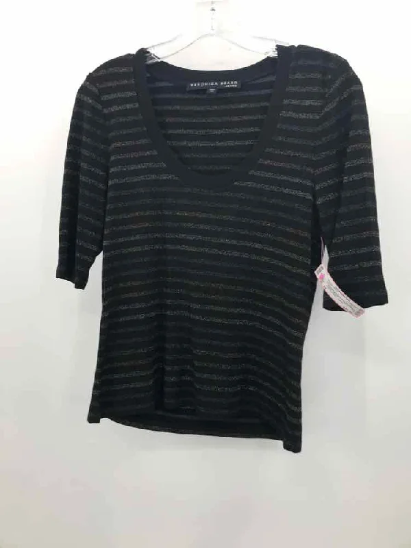 Pre-Owned Veronica Beard Black Size XS Stripe T-shirt-- Welt Pockets Slit Pockets Flap Pockets Pre-Owned Veronica Beard Black Size XS Stripe T-shirt-- Welt Pockets Slit Pockets Flap Pockets