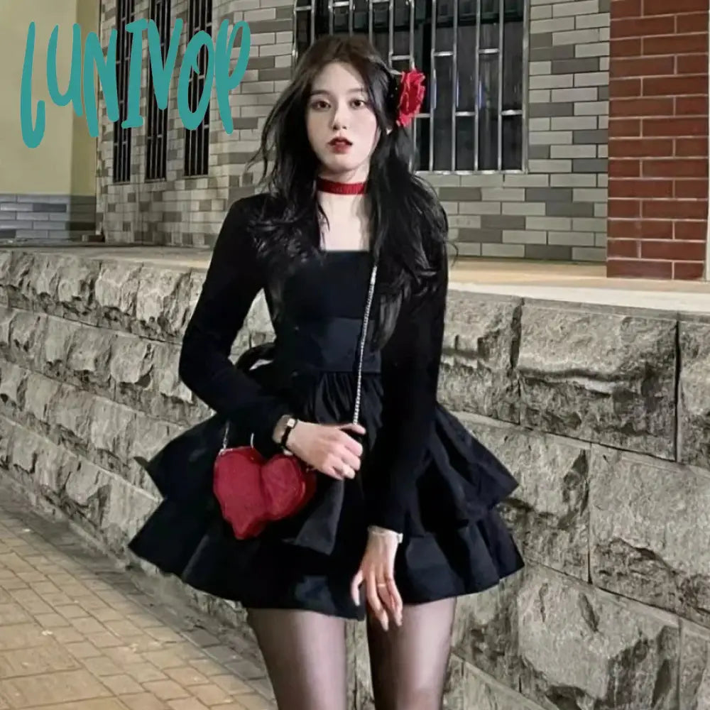 Lunivop Gothic Black Dress Women Casual Y2k Mini Dress Even Party Elegant Vintage Clothing Harajuku Outwear Long Sleeve Korean Trendy A-Line Mini Dress Lunivop Gothic Black Dress Women Casual Y2k Mini Dress Even Party Elegant Vintage Clothing Harajuku Outwear Long Sleeve Korean Trendy A-Line Mini Dress