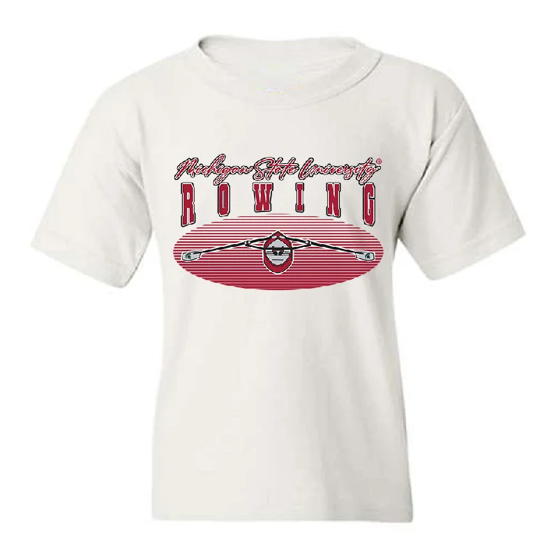 Michigan State - NCAA Women's Rowing : Taylor Peterson - Sports Shersey Youth T-Shirt-- Welt Pockets Slit Pockets Flap Pockets Michigan State - NCAA Women's Rowing : Taylor Peterson - Sports Shersey Youth T-Shirt-- Welt Pockets Slit Pockets Flap Pockets