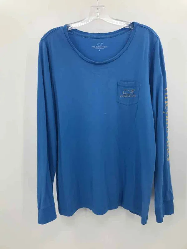Pre-Owned Vineyard Vines Blue Size Large Long Sleeve T-shirt-- Machine Wash Dry Clean Hand Wash
