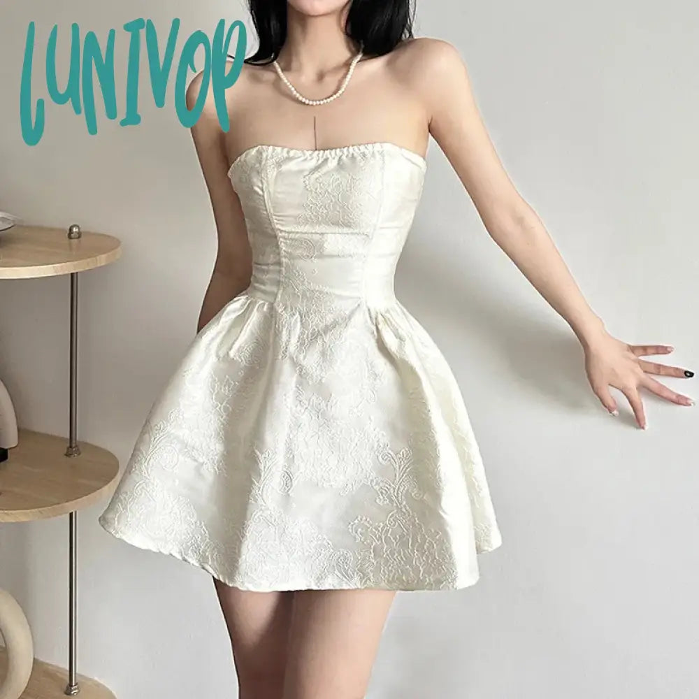 Lunivop Summer Harajuku Strapless Dress Solid Casual A-Line High Dress Waist Loose Printing Slash Neck Short Mini Dresses Woman Chic Bohemian Mini Dress Lunivop Summer Harajuku Strapless Dress Solid Casual A-Line High Dress Waist Loose Printing Slash Neck Short Mini Dresses Woman Chic Bohemian Mini Dress