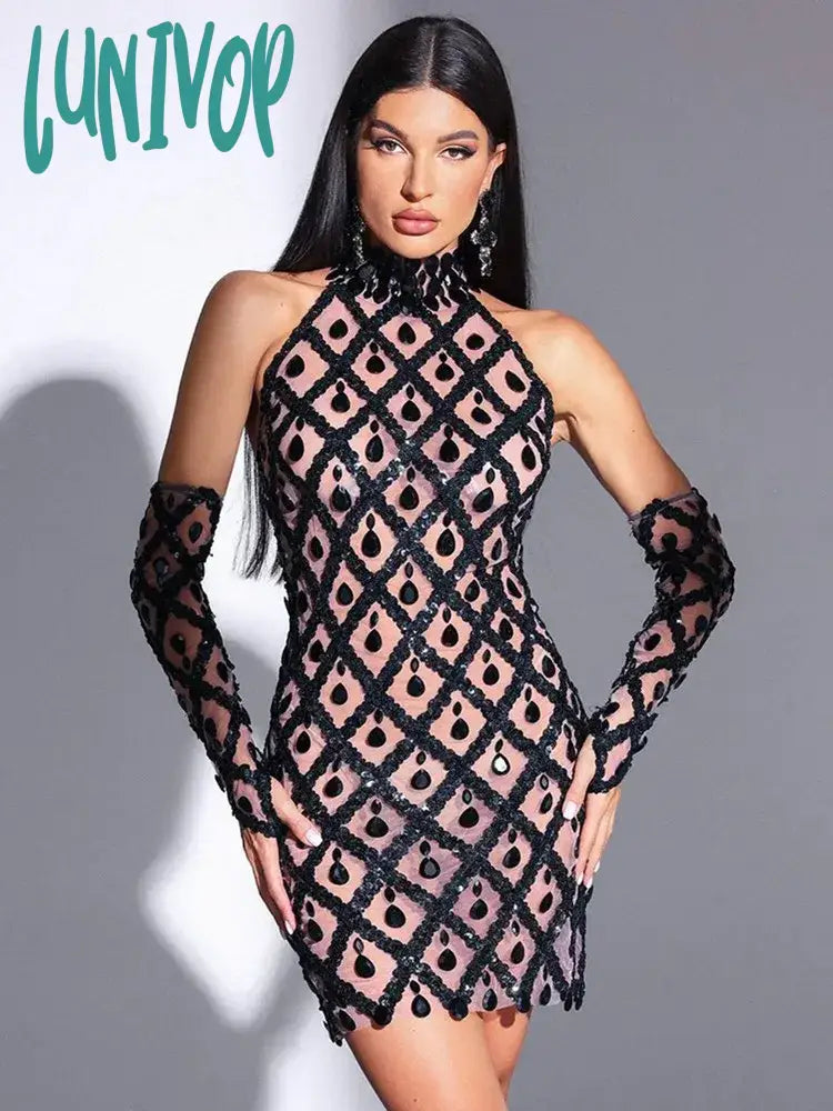 Lunivop Women Sexy O Neck Beading Rhinestone Black Gloves Mini Dress Birthday Party Costume Bar Nightclub Stage Performance Dress Classic Floral Print Mini Dress Lunivop Women Sexy O Neck Beading Rhinestone Black Gloves Mini Dress Birthday Party Costume Bar Nightclub Stage Performance Dress Classic Floral Print Mini Dress