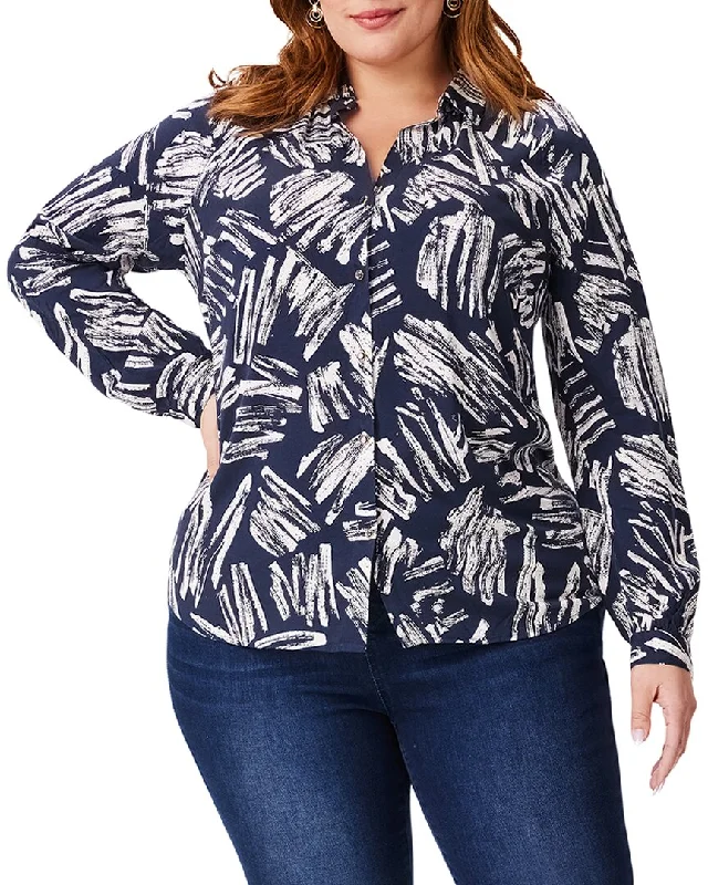 Nic+Zoe Plus Blouse Satin Drape Blouse