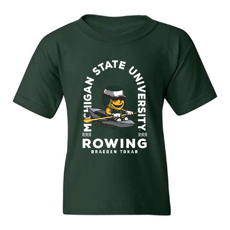 Michigan State - NCAA Women's Rowing : Braeden Tokar - Fashion Shersey Youth T-Shirt-- Solid Color Striped Floral Michigan State - NCAA Women's Rowing : Braeden Tokar - Fashion Shersey Youth T-Shirt-- Solid Color Striped Floral