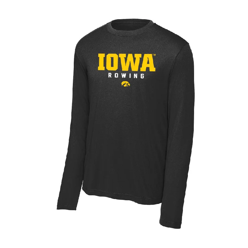 Iowa - NCAA Women's Rowing : Brynn Storhoff - Activewear Long Sleeve T-Shirt-- Mesh Canvas Denim Iowa - NCAA Women's Rowing : Brynn Storhoff - Activewear Long Sleeve T-Shirt-- Mesh Canvas Denim