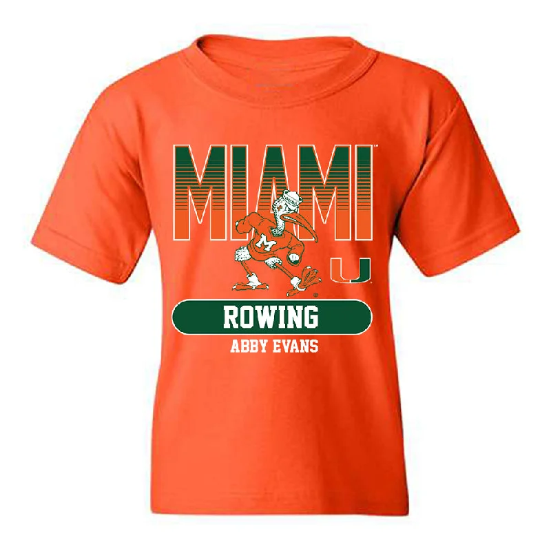 Miami - NCAA Women's Rowing : Abby Evans - Classic Fashion Shersey Youth T-Shirt-- Collared Crew Neck Turtle Neck Miami - NCAA Women's Rowing : Abby Evans - Classic Fashion Shersey Youth T-Shirt-- Collared Crew Neck Turtle Neck
