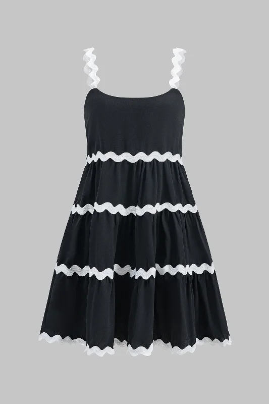 Contrast Ruched Slip Mini Dress Trendy Wraparound Mini Dress