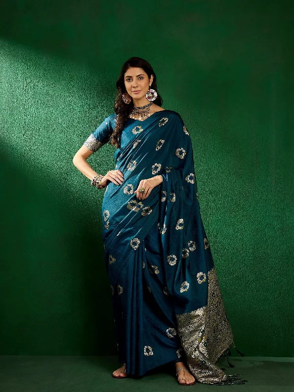 NOZ2TOZ Women Party Wear Dola Cotton Saree with Unstitched Blouse - Sky Blue Elegant Lace Blouse NOZ2TOZ Women Party Wear Dola Cotton Saree with Unstitched Blouse - Sky Blue Elegant Lace Blouse