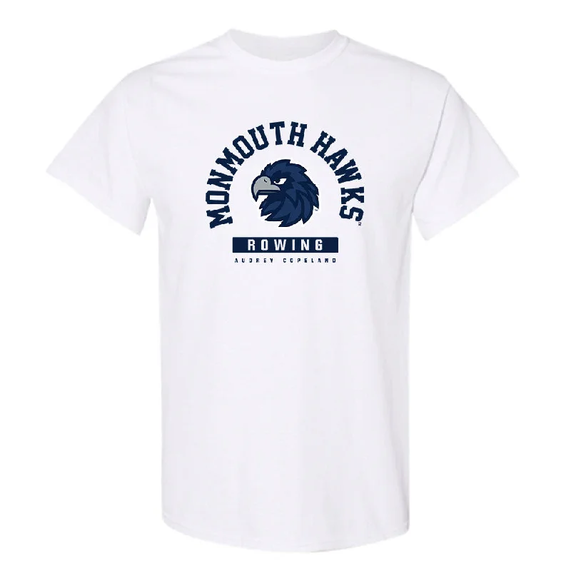 Monmouth - NCAA Women's Rowing : Audrey Copeland - Classic Fashion Shersey T-Shirt-- Spandex Blend Rayon Blend Denim Blend Monmouth - NCAA Women's Rowing : Audrey Copeland - Classic Fashion Shersey T-Shirt-- Spandex Blend Rayon Blend Denim Blend