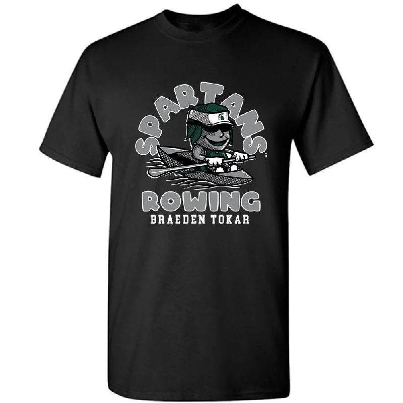Michigan State - NCAA Women's Rowing : Braeden Tokar - Fashion Shersey T-Shirt-- Hooded Caped Shawl Collar Michigan State - NCAA Women's Rowing : Braeden Tokar - Fashion Shersey T-Shirt-- Hooded Caped Shawl Collar