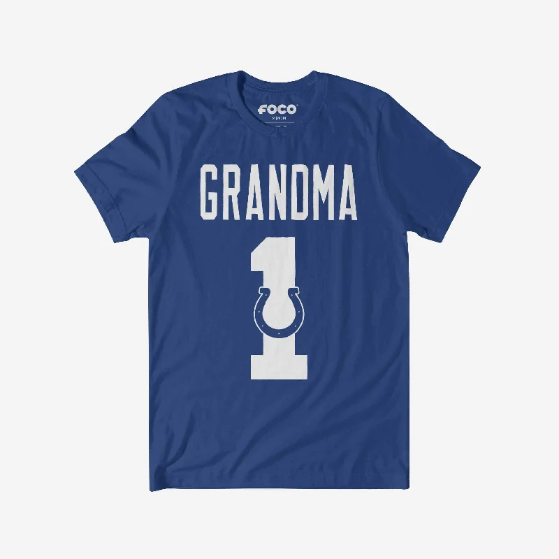 Indianapolis Colts Number 1 Grandma T-Shirt-- Mesh Fabric Canvas Fabric Denim Fabric