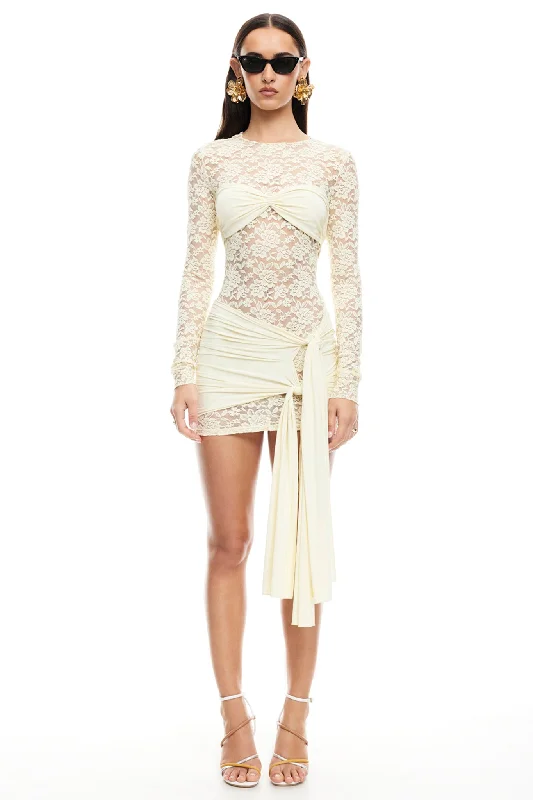 LIONESS Midnight Mini Dress Butter Cozy Wraparound Mini Dress