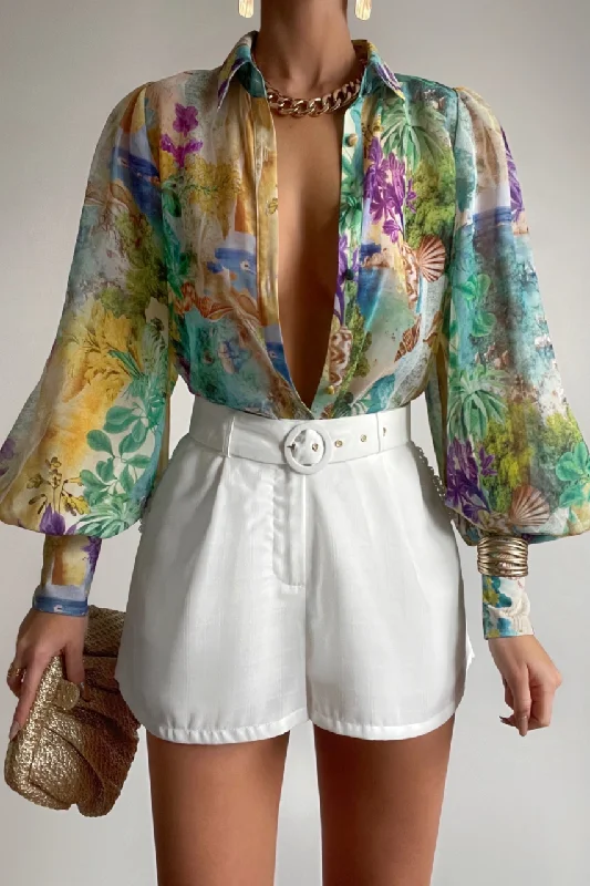 FLEETWOOD BLOUSE - ESME PRINT Sheer Sleeve Blouse