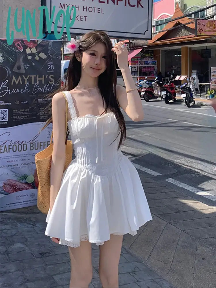 Lunivop White Strap Dress Women Casual Elegant Y2k Mini Dress Even Party Clothing Korean Fashion One Piece Dress 2024 Summer Chic Trendy Lace Mini Dress Lunivop White Strap Dress Women Casual Elegant Y2k Mini Dress Even Party Clothing Korean Fashion One Piece Dress 2024 Summer Chic Trendy Lace Mini Dress