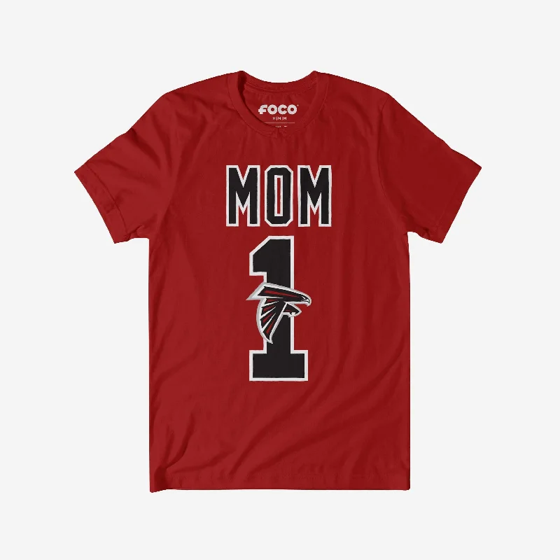 Atlanta Falcons Number 1 Mom T-Shirt-- Front Pockets Side Pockets Patch Pockets