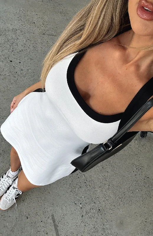 I've Got Dreams Halter Mini Dress White Elegant Lace-Up Mini Dress