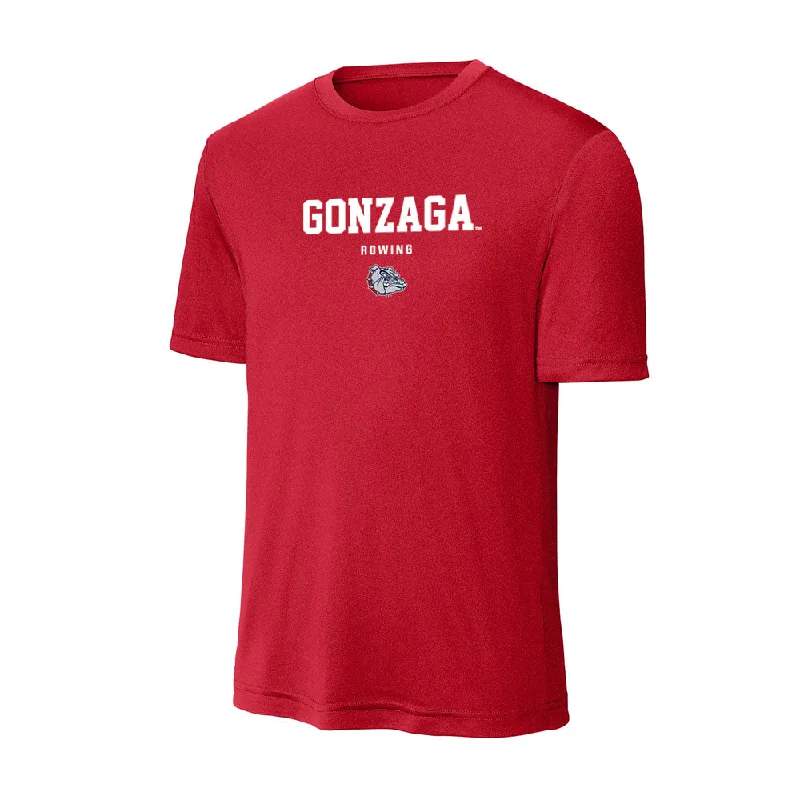 Gonzaga - NCAA Women's Rowing : Haley Novotny - Activewear T-Shirt-- Denim Fabric Leather Fabric Suede Fabric Gonzaga - NCAA Women's Rowing : Haley Novotny - Activewear T-Shirt-- Denim Fabric Leather Fabric Suede Fabric