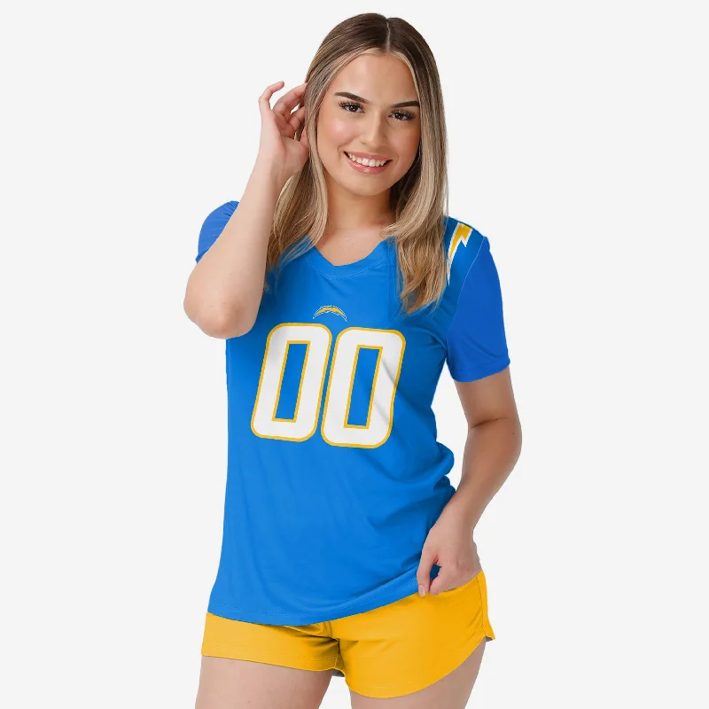 Los Angeles Chargers Womens Gameday Ready Lounge Shirt-- Zippered Front Buttoned Front Snap Front Los Angeles Chargers Womens Gameday Ready Lounge Shirt-- Zippered Front Buttoned Front Snap Front