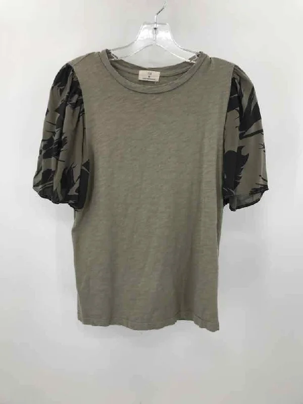 Pre-Owned t.la Green Size Medium T-shirt-- Jersey Fabric Tulle Fabric Batik Fabric