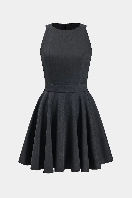 Zipper Tie-Up Backless Mini Dress Comfortable Polka Dot Mini Dress