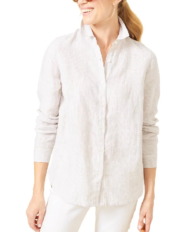 J.Mclaughlin Britt Linen Blouse Pastel Color Blouse