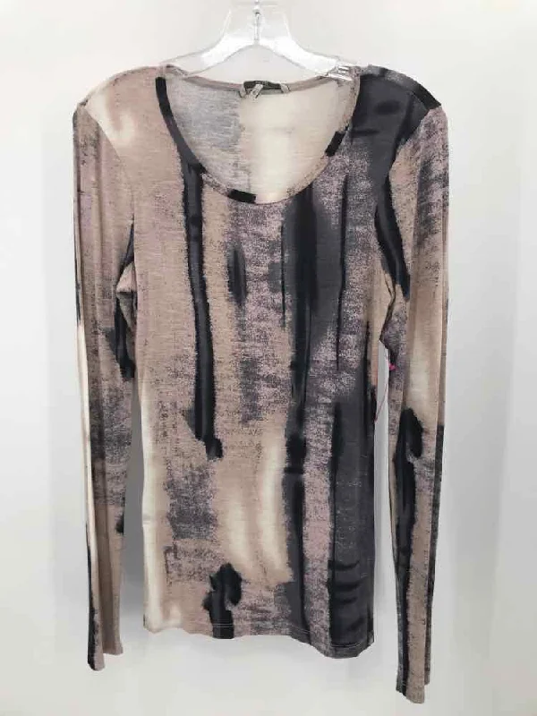 Pre-Owned BKE Purple Size Small Long Sleeve T-shirt-- Ribbed Striped Patterned