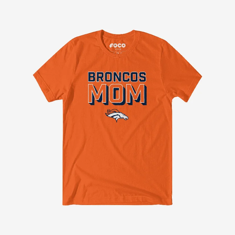 Denver Broncos Team Mom T-Shirt-- Zippered Front Buttoned Front Snap Front