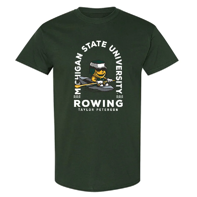Michigan State - NCAA Women's Rowing : Taylor Peterson - Fashion Shersey T-Shirt-- Print Jacquard Patchwork Michigan State - NCAA Women's Rowing : Taylor Peterson - Fashion Shersey T-Shirt-- Print Jacquard Patchwork