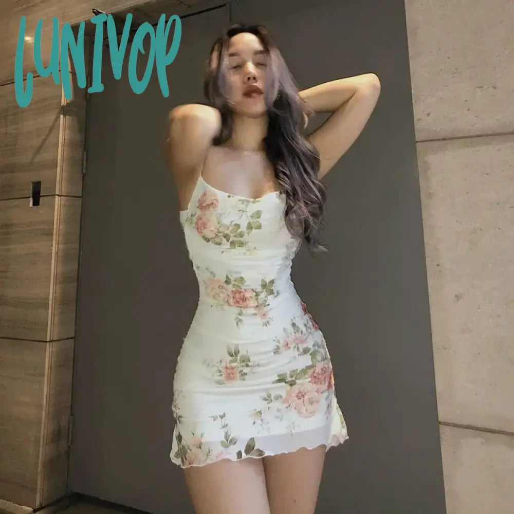 Lunivop Vintage Floral Dresses for Women Summer Vacation Cute Sexy Mesh Spaghetti Strap Bodycon Mini Dress Stylish Ribbed Mini Dress Lunivop Vintage Floral Dresses for Women Summer Vacation Cute Sexy Mesh Spaghetti Strap Bodycon Mini Dress Stylish Ribbed Mini Dress