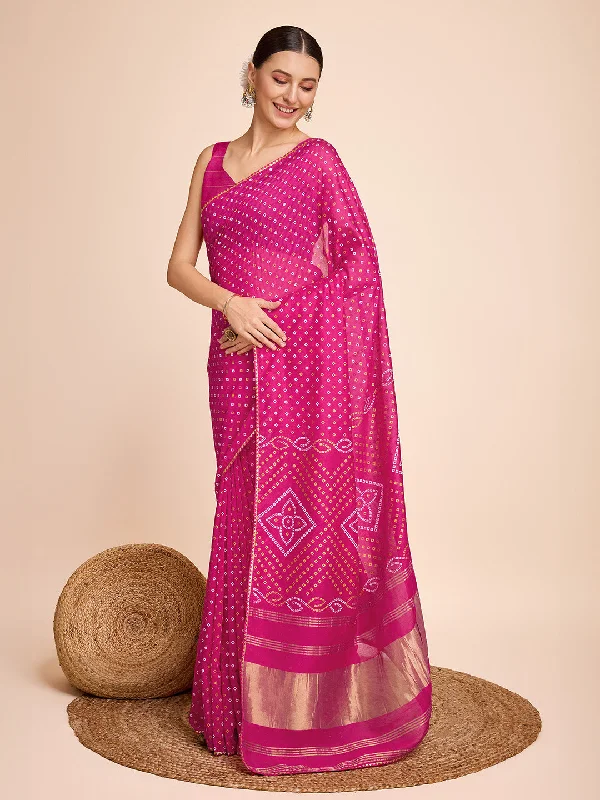 NOZ2TOZ Women Party Wear Semi Cotton Silk Saree with Unstitched Blouse - Pink Semi-Sheer Blouse NOZ2TOZ Women Party Wear Semi Cotton Silk Saree with Unstitched Blouse - Pink Semi-Sheer Blouse