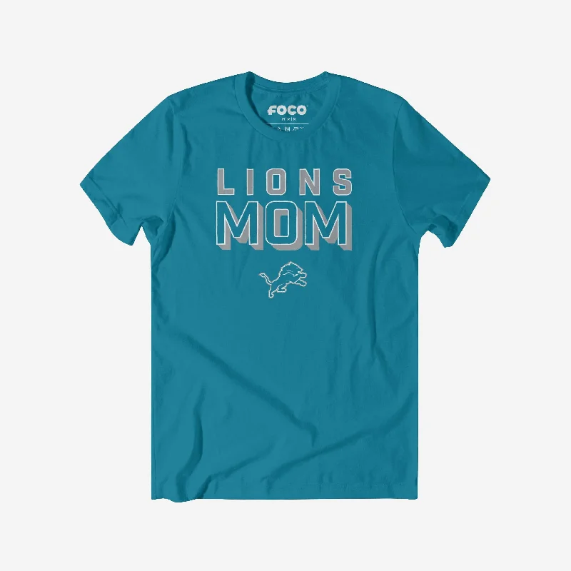 Detroit Lions Team Mom T-Shirt-- Embroidered Appliqued Beaded