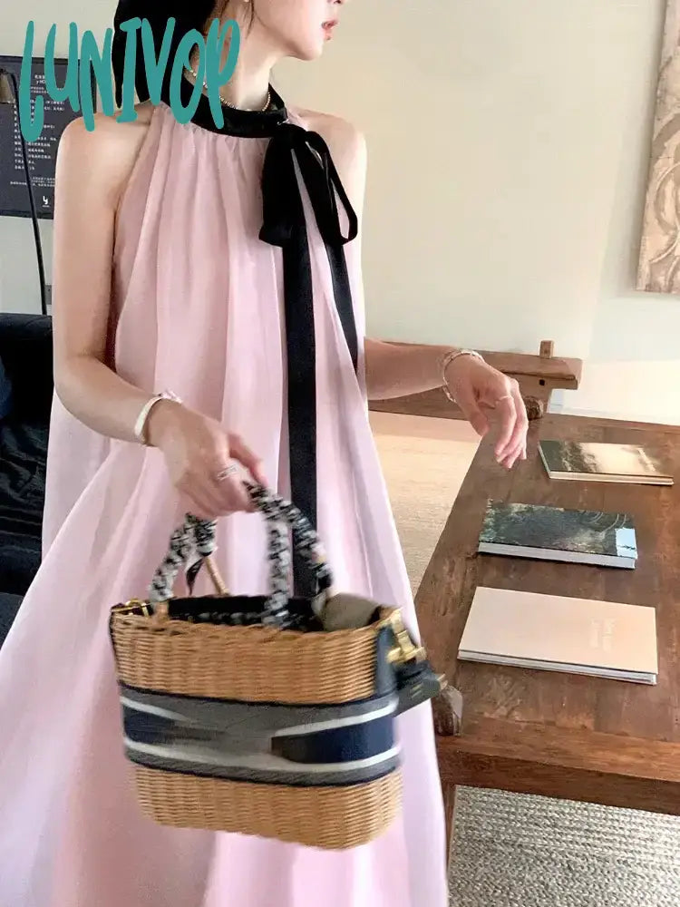 Lunivop French Pink Sleeveless Bow Neck Sleeveless Strap Dress for Women Even Party Korean Y2k Mini Dress Office Lady Summer Elegant Stylish Sweetheart Neck Mini Dress Lunivop French Pink Sleeveless Bow Neck Sleeveless Strap Dress for Women Even Party Korean Y2k Mini Dress Office Lady Summer Elegant Stylish Sweetheart Neck Mini Dress