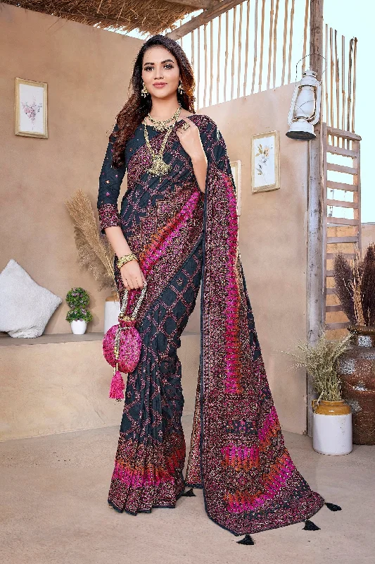 NOZ2TOZ Women Wedding Wear Jacquard Weaving Worked Pure Pashmina Saree with Unstitched Blouse - Navy Blue Casual Relaxed Fit Blouse NOZ2TOZ Women Wedding Wear Jacquard Weaving Worked Pure Pashmina Saree with Unstitched Blouse - Navy Blue Casual Relaxed Fit Blouse