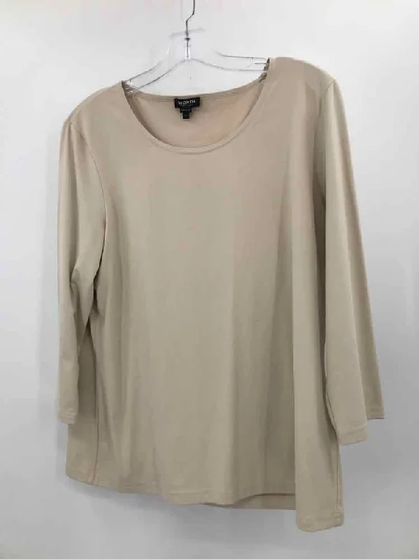 Pre-Owned Worth Tan Size XL T-shirt-- Ribbed T-Shirt High Neck Heavyweight