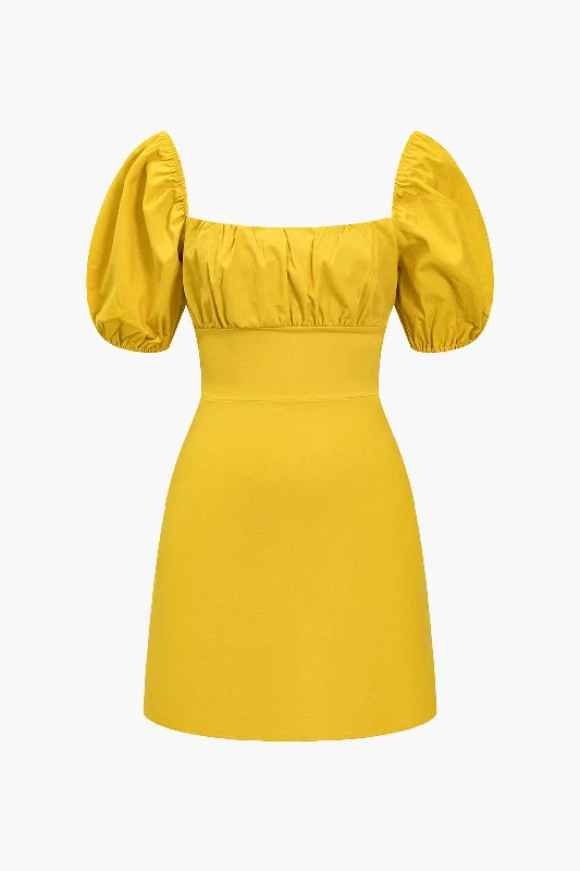 Ruched Backless Tie-Back Short Sleeve Mini Dress Fashionable Button-Front Mini Dress Ruched Backless Tie-Back Short Sleeve Mini Dress Fashionable Button-Front Mini Dress