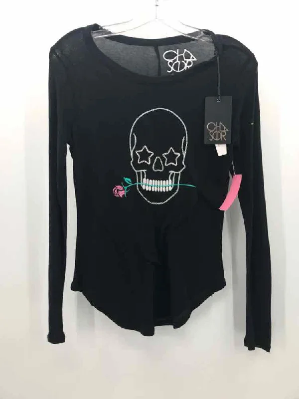 Pre-Owned Chasor Black Size Small Long Sleeve T-shirt-- Elegant Classic Vintage