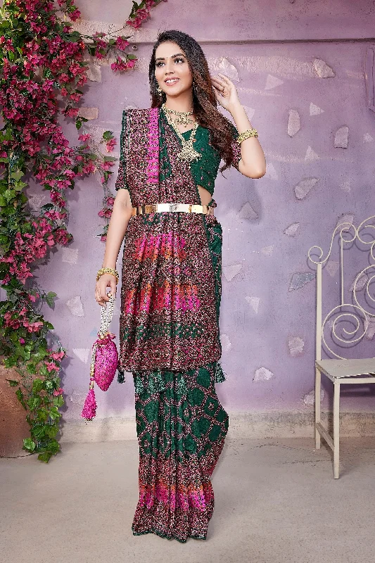 NOZ2TOZ Women Wedding Wear Jacquard Weaving Worked Pure Pashmina Saree with Unstitched Blouse - Green Stretchy Fitted Blouse NOZ2TOZ Women Wedding Wear Jacquard Weaving Worked Pure Pashmina Saree with Unstitched Blouse - Green Stretchy Fitted Blouse