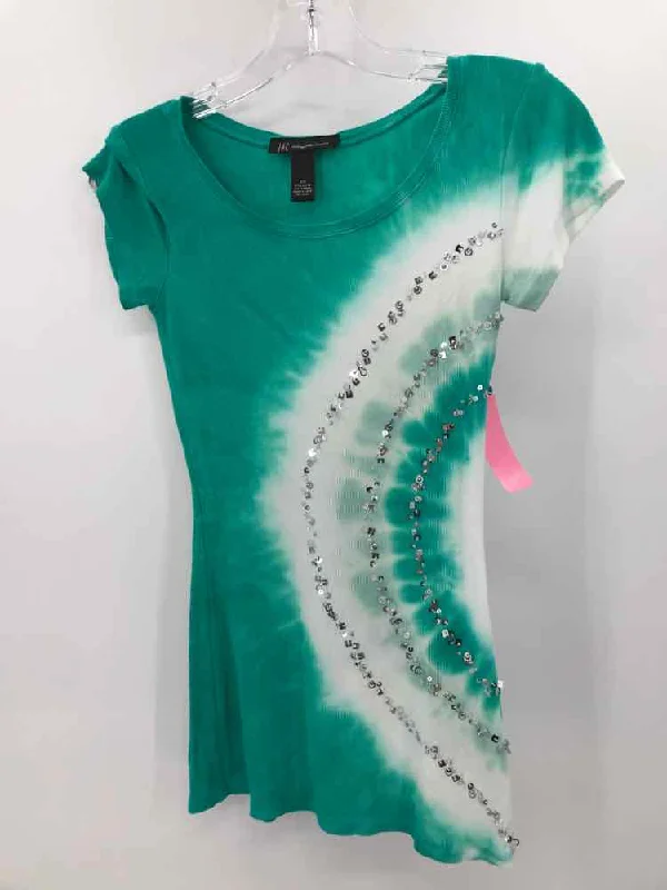 Pre-Owned INC Green Size XS T-shirt-- Lace Blend Ribbed Blend Corduroy Blend