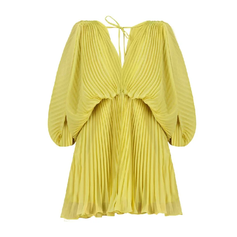 Butterfly Mini Dress | Yellow Comfortable Smocked Mini Dress