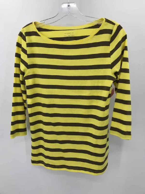 Pre-Owned Talbots Yellow Size Medium Stripe 3/4 Sleeve T-shirt-- Terry Blend Velvet Blend Canvas Blend Pre-Owned Talbots Yellow Size Medium Stripe 3/4 Sleeve T-shirt-- Terry Blend Velvet Blend Canvas Blend