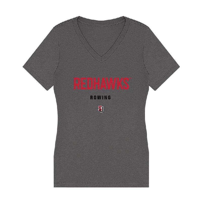 Seattle - NCAA Women's Rowing : Mary O'Malley - Women's V-Neck T-Shirt-- Houndstooth Herringbone Solid Seattle - NCAA Women's Rowing : Mary O'Malley - Women's V-Neck T-Shirt-- Houndstooth Herringbone Solid