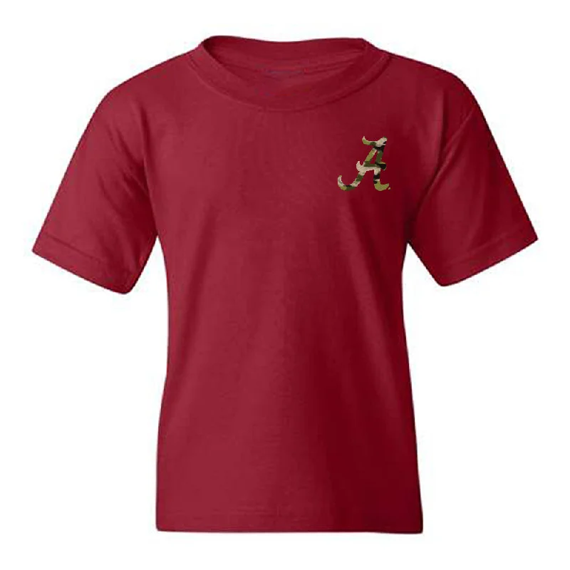 Alabama - NCAA Women's Rowing : Ryan Hendrzak - Tusk Camo Script A Youth T-Shirt-- Sequined Glittery Shiny Alabama - NCAA Women's Rowing : Ryan Hendrzak - Tusk Camo Script A Youth T-Shirt-- Sequined Glittery Shiny