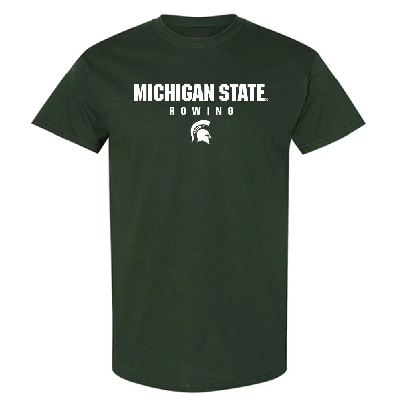 Michigan State - NCAA Women's Rowing : Taylor Peterson - Classic Shersey T-Shirt-- Striped Floral Plaid Michigan State - NCAA Women's Rowing : Taylor Peterson - Classic Shersey T-Shirt-- Striped Floral Plaid