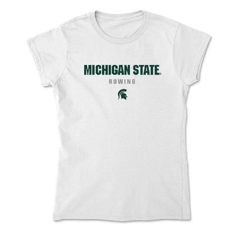 Michigan State - NCAA Women's Rowing : Taylor Peterson - Soft Style Women’s T-Shirt-- Fashionable Trendy Casual Michigan State - NCAA Women's Rowing : Taylor Peterson - Soft Style Women’s T-Shirt-- Fashionable Trendy Casual