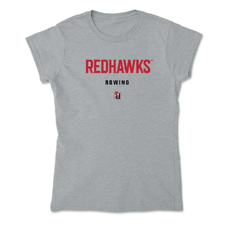 Seattle - NCAA Women's Rowing : Mary O'Malley - Soft Style Women’s T-Shirt-- Print Jacquard Patchwork Seattle - NCAA Women's Rowing : Mary O'Malley - Soft Style Women’s T-Shirt-- Print Jacquard Patchwork