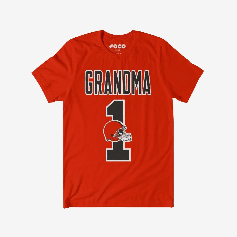 Cleveland Browns Number 1 Grandma T-Shirt-- Boxy Fit Fitted Loose