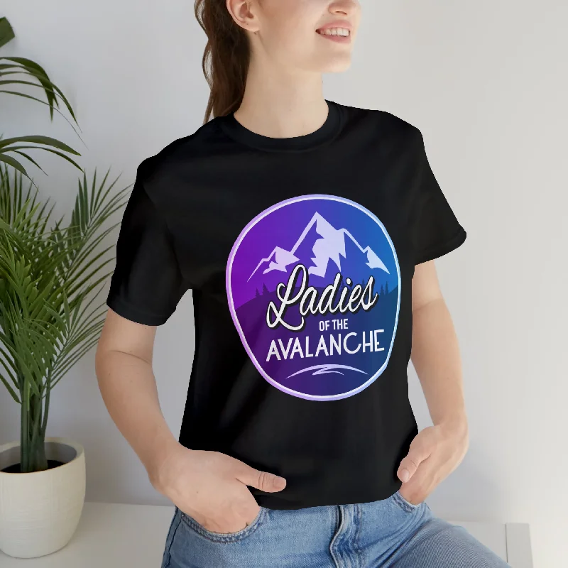 Ladies Of The Avalanche Gradient Colors Unisex Fit T-Shirt-- Striped Floral Plaid
